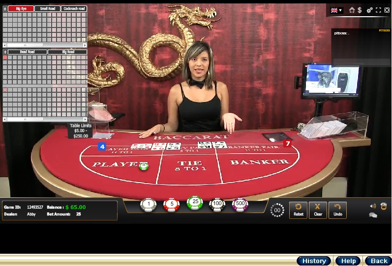 Live Dealer Baccarat Table